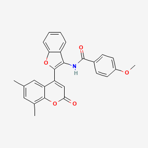 molecular formula C27H21NO5 B12194825 N-[2-(6,8-dimethyl-2-oxo-2H-chromen-4-yl)-1-benzofuran-3-yl]-4-methoxybenzamide 
