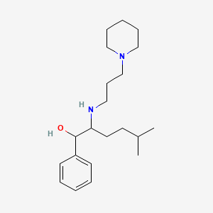 molecular formula C21H36N2O B1219483 5-Methyl-1-phenyl-2-(3-piperidin-1-ylpropylamino)hexan-1-ol CAS No. 103360-62-9
