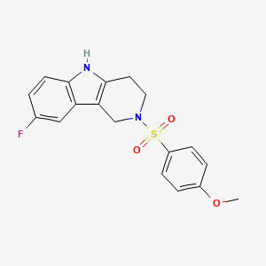 molecular formula C18H17FN2O3S B12194836 8-fluoro-2-[(4-methoxyphenyl)sulfonyl]-2,3,4,5-tetrahydro-1H-pyrido[4,3-b]indole 