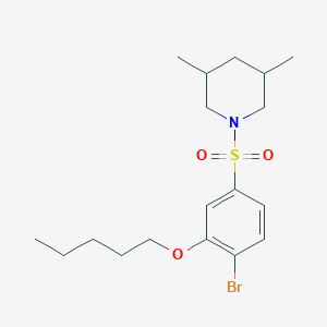molecular formula C18H28BrNO3S B12194840 1-[4-Bromo-3-(pentyloxy)benzenesulfonyl]-3,5-dimethylpiperidine 