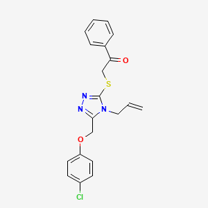 molecular formula C20H18ClN3O2S B12194849 2-({5-[(4-chlorophenoxy)methyl]-4-(prop-2-en-1-yl)-4H-1,2,4-triazol-3-yl}sulfanyl)-1-phenylethanone 