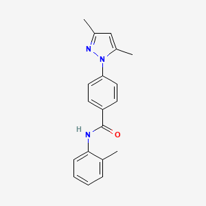 molecular formula C19H19N3O B12194859 4-(3,5-dimethyl-1H-pyrazol-1-yl)-N-(2-methylphenyl)benzamide 