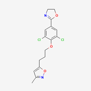 molecular formula C16H16Cl2N2O3 B1219487 5-(3-(2,6-Dichloro-4-(4,5-Dihydro-2-Oxazolyl)phenoxy)propyl)-3-Methyl Isoxazole CAS No. 107355-76-0