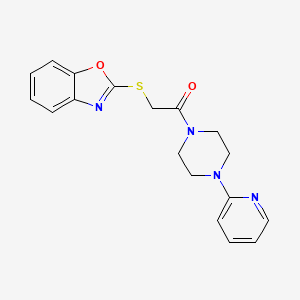 molecular formula C18H18N4O2S B12194897 2-(1,3-Benzoxazol-2-ylsulfanyl)-1-[4-(pyridin-2-yl)piperazin-1-yl]ethanone 