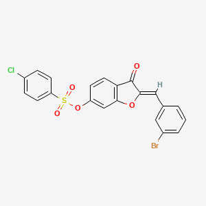 molecular formula C21H12BrClO5S B12194946 (2Z)-2-(3-bromobenzylidene)-3-oxo-2,3-dihydro-1-benzofuran-6-yl 4-chlorobenzenesulfonate 