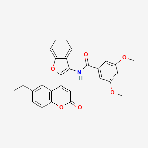molecular formula C28H23NO6 B12194948 N-[2-(6-ethyl-2-oxo-2H-chromen-4-yl)-1-benzofuran-3-yl]-3,5-dimethoxybenzamide 