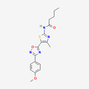 molecular formula C18H20N4O3S B12194951 N-[(2Z)-5-[3-(4-methoxyphenyl)-1,2,4-oxadiazol-5-yl]-4-methyl-1,3-thiazol-2(3H)-ylidene]pentanamide 