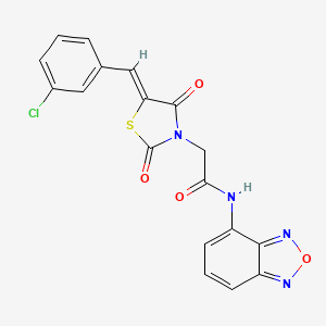 molecular formula C18H11ClN4O4S B12194956 N-(2,1,3-benzoxadiazol-4-yl)-2-[(5Z)-5-(3-chlorobenzylidene)-2,4-dioxo-1,3-thiazolidin-3-yl]acetamide 