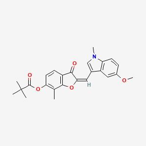molecular formula C25H25NO5 B12194961 (2E)-2-[(5-methoxy-1-methyl-1H-indol-3-yl)methylidene]-7-methyl-3-oxo-2,3-dihydro-1-benzofuran-6-yl 2,2-dimethylpropanoate 