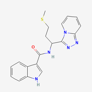 molecular formula C19H19N5OS B12194994 N-[3-(methylsulfanyl)-1-([1,2,4]triazolo[4,3-a]pyridin-3-yl)propyl]-1H-indole-3-carboxamide 