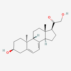 molecular formula C21H30O3 B1219503 21-Hydroxy-9beta,10alpha-pregna-5,7-diene-3-ol-20-one CAS No. 86416-32-2