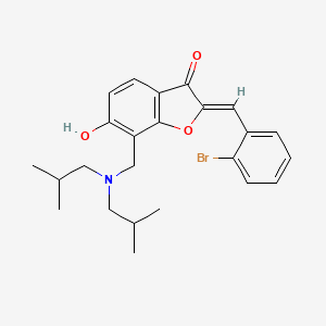 molecular formula C24H28BrNO3 B12195030 (2Z)-7-{[bis(2-methylpropyl)amino]methyl}-2-(2-bromobenzylidene)-6-hydroxy-1-benzofuran-3(2H)-one 