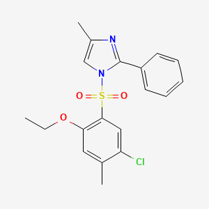 molecular formula C19H19ClN2O3S B12195038 5-Chloro-2-ethoxy-4-methyl-1-[(4-methyl-2-phenylimidazolyl)sulfonyl]benzene 