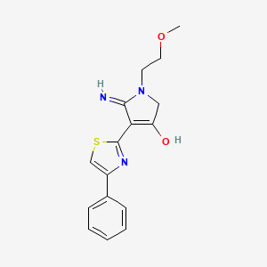 molecular formula C16H17N3O2S B12195063 5-amino-1-(2-methoxyethyl)-4-(4-phenyl-1,3-thiazol-2-yl)-1,2-dihydro-3H-pyrrol-3-one 