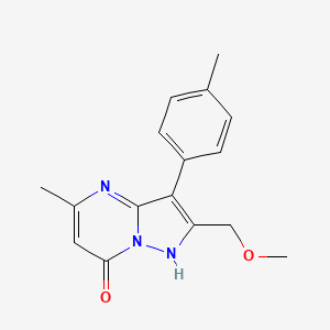 molecular formula C16H17N3O2 B12195064 2-(Methoxymethyl)-5-methyl-3-(4-methylphenyl)pyrazolo[1,5-a]pyrimidin-7-ol 
