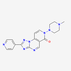 molecular formula C18H18N8O B12195123 7-(4-methylpiperazin-1-yl)-2-(pyridin-4-yl)pyrido[3,4-e][1,2,4]triazolo[1,5-a]pyrimidin-6(7H)-one 