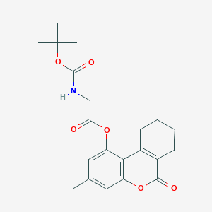 molecular formula C21H25NO6 B12195144 3-methyl-6-oxo-7,8,9,10-tetrahydro-6H-benzo[c]chromen-1-yl N-(tert-butoxycarbonyl)glycinate 