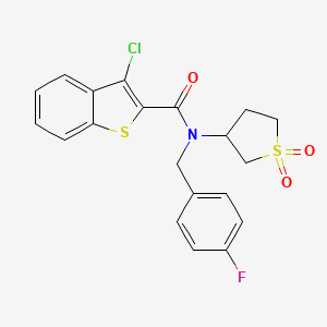 molecular formula C20H17ClFNO3S2 B12195145 3-chloro-N-(1,1-dioxidotetrahydrothiophen-3-yl)-N-(4-fluorobenzyl)-1-benzothiophene-2-carboxamide 