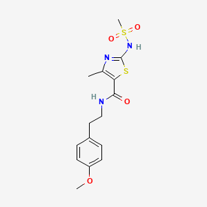 molecular formula C15H19N3O4S2 B12195147 (2E)-N-[2-(4-methoxyphenyl)ethyl]-4-methyl-2-[(methylsulfonyl)imino]-2,3-dihydro-1,3-thiazole-5-carboxamide 