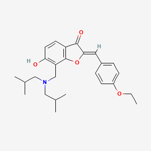 molecular formula C26H33NO4 B12195154 (2Z)-7-{[bis(2-methylpropyl)amino]methyl}-2-(4-ethoxybenzylidene)-6-hydroxy-1-benzofuran-3(2H)-one 