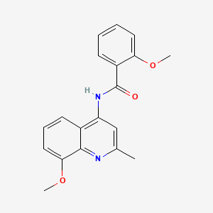 molecular formula C19H18N2O3 B12195176 2-methoxy-N-(8-methoxy-2-methylquinolin-4-yl)benzamide 