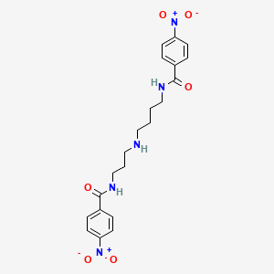molecular formula C21H25N5O6 B1219520 N(1),N(10)-Bis(4-nitrobenzoyl)spermidine CAS No. 87581-14-4