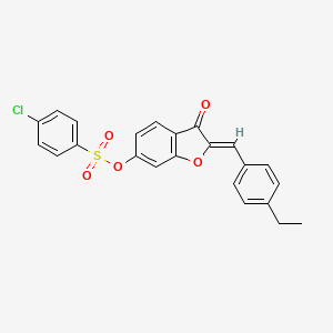 molecular formula C23H17ClO5S B12195218 (2Z)-2-(4-ethylbenzylidene)-3-oxo-2,3-dihydro-1-benzofuran-6-yl 4-chlorobenzenesulfonate 