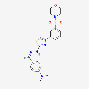 molecular formula C22H25N5O3S2 B12195236 N,N-dimethyl-4-[(Z)-(2-{4-[3-(morpholin-4-ylsulfonyl)phenyl]-1,3-thiazol-2-yl}hydrazinylidene)methyl]aniline 