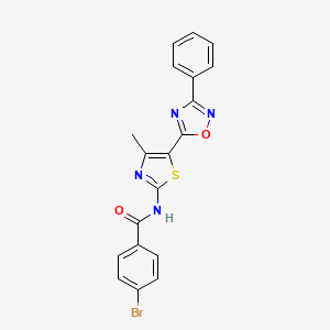 molecular formula C19H13BrN4O2S B12195253 4-bromo-N-[(2E)-4-methyl-5-(3-phenyl-1,2,4-oxadiazol-5-yl)-1,3-thiazol-2(3H)-ylidene]benzamide 
