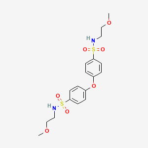 molecular formula C18H24N2O7S2 B12195275 N-(2-methoxyethyl)-4-{4-[(2-methoxyethyl)sulfamoyl]phenoxy}benzene-1-sulfonamide 