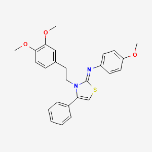 molecular formula C26H26N2O3S B12195283 N-[(2Z)-3-[2-(3,4-dimethoxyphenyl)ethyl]-4-phenyl-1,3-thiazol-2(3H)-ylidene]-4-methoxyaniline 