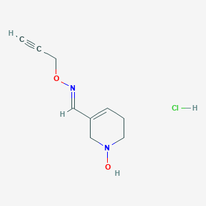 molecular formula C9H13ClN2O2 B121953 3-Pyridinecarboxaldehyde, 1,2,5,6-tetrahydro-1-hydroxy-, O-2-propynyloxime, monohydrochloride, (E)- CAS No. 145427-95-8