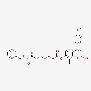 molecular formula C31H31NO7 B12195309 4-(4-methoxyphenyl)-8-methyl-2-oxo-2H-chromen-7-yl 6-{[(benzyloxy)carbonyl]amino}hexanoate 