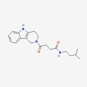 molecular formula C20H27N3O2 B12195342 N-(3-methylbutyl)-4-oxo-4-(1,3,4,5-tetrahydro-2H-pyrido[4,3-b]indol-2-yl)butanamide 