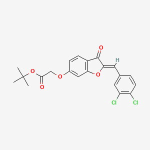 molecular formula C21H18Cl2O5 B12195346 Tert-butyl 2-{2-[(3,4-dichlorophenyl)methylene]-3-oxobenzo[3,4-b]furan-6-yloxy}acetate 