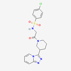 molecular formula C19H20ClN5O3S B12195375 4-chloro-N-{2-oxo-2-[3-([1,2,4]triazolo[4,3-a]pyridin-3-yl)piperidin-1-yl]ethyl}benzenesulfonamide 
