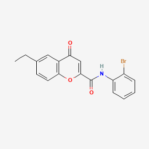 molecular formula C18H14BrNO3 B12195382 N-(2-bromophenyl)-6-ethyl-4-oxo-4H-chromene-2-carboxamide 