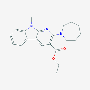molecular formula C21H25N3O2 B12195436 ethyl 2-(azepan-1-yl)-9-methyl-9H-pyrido[2,3-b]indole-3-carboxylate 