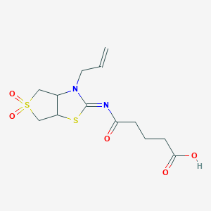 molecular formula C13H18N2O5S2 B12195464 5-{[(2Z)-5,5-dioxido-3-(prop-2-en-1-yl)tetrahydrothieno[3,4-d][1,3]thiazol-2(3H)-ylidene]amino}-5-oxopentanoic acid 