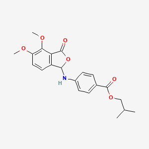 molecular formula C21H23NO6 B12195483 2-Methylpropyl 4-[(4,5-dimethoxy-3-oxo-1,3-dihydro-2-benzofuran-1-yl)amino]benzoate 