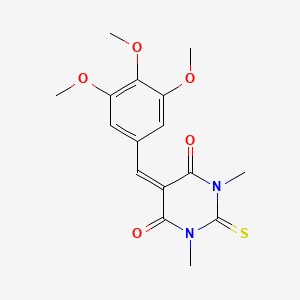 molecular formula C16H18N2O5S B12195487 1,3-dimethyl-2-thioxo-5-(3,4,5-trimethoxybenzylidene)dihydropyrimidine-4,6(1H,5H)-dione 