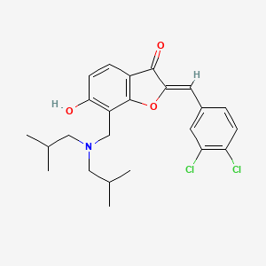 molecular formula C24H27Cl2NO3 B12195552 (2Z)-7-{[bis(2-methylpropyl)amino]methyl}-2-(3,4-dichlorobenzylidene)-6-hydroxy-1-benzofuran-3(2H)-one 