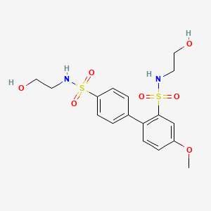 molecular formula C17H22N2O7S2 B12195553 N~2~,N~4~'-bis(2-hydroxyethyl)-4-methoxy[1,1'-biphenyl]-2,4'-disulfonamide 