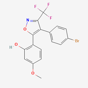 molecular formula C17H11BrF3NO3 B12195599 2-[4-(4-Bromophenyl)-3-(trifluoromethyl)-1,2-oxazol-5-yl]-5-methoxyphenol 