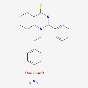 molecular formula C22H23N3O2S2 B12195619 4-[2-(2-phenyl-4-thioxo-5,6,7,8-tetrahydroquinazolin-1(4H)-yl)ethyl]benzenesulfonamide 