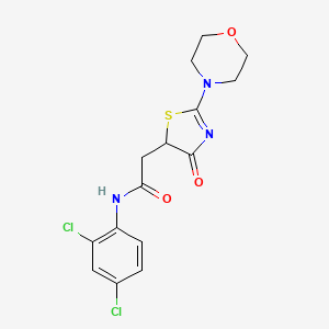 molecular formula C15H15Cl2N3O3S B12195620 N-(2,4-dichlorophenyl)-2-[2-(morpholin-4-yl)-4-oxo-4,5-dihydro-1,3-thiazol-5-yl]acetamide 