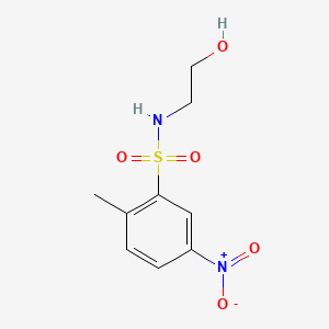molecular formula C9H12N2O5S B12195626 Benzenesulfonamide, N-(2-hydroxyethyl)-2-methyl-5-nitro- CAS No. 68003-40-7