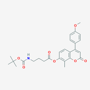 molecular formula C26H29NO7 B12195636 4-(4-methoxyphenyl)-8-methyl-2-oxo-2H-chromen-7-yl 4-[(tert-butoxycarbonyl)amino]butanoate 