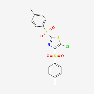 molecular formula C17H14ClNO4S3 B12195656 5-Chloro-2,4-bis(4-methylbenzenesulfonyl)-1,3-thiazole 