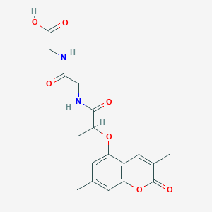 molecular formula C19H22N2O7 B12195701 N-{2-[(3,4,7-trimethyl-2-oxo-2H-chromen-5-yl)oxy]propanoyl}glycylglycine 